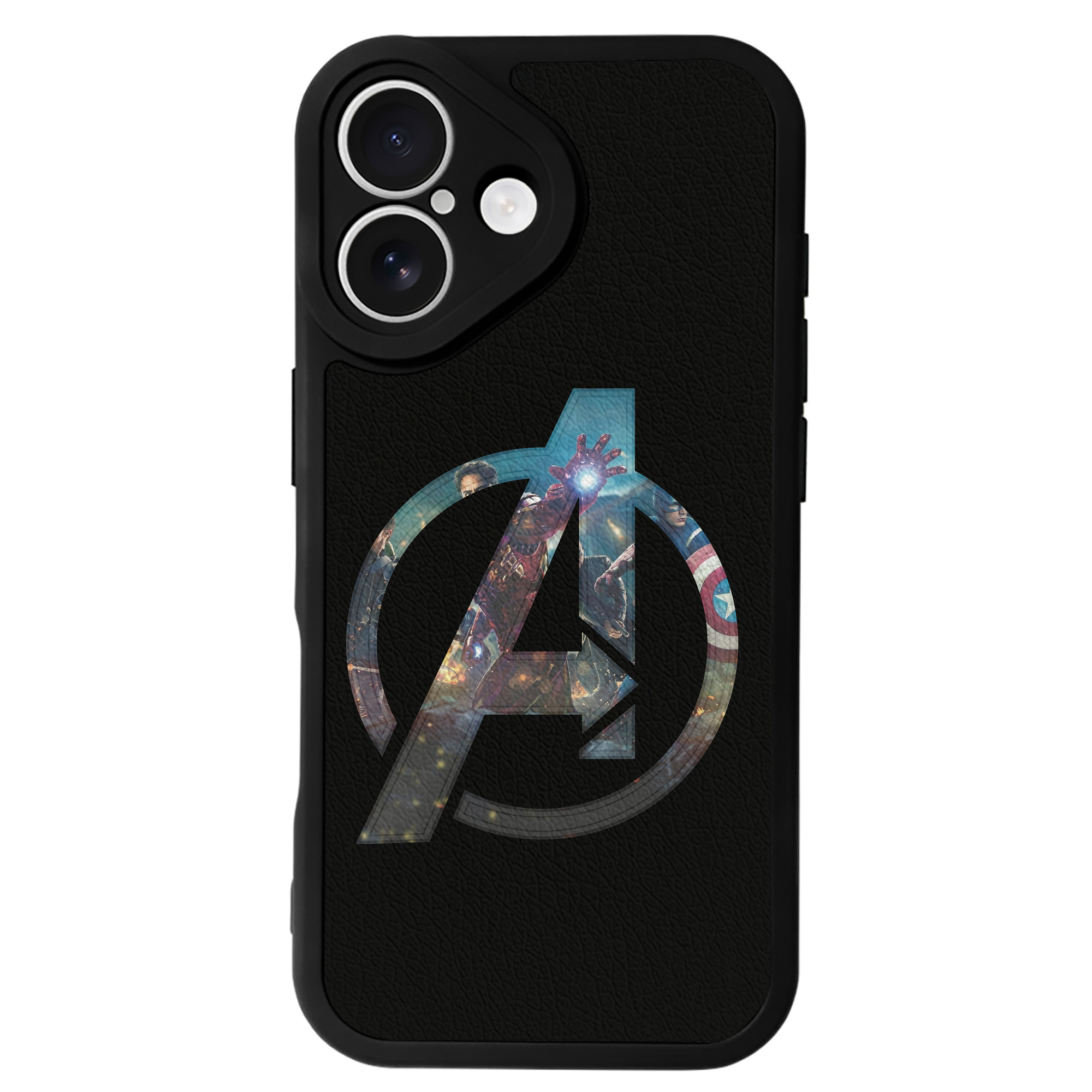 （画像用） アベンジャーズ The Avengers 【iPhone 16シリーズ対応】シリコンスマホケース（レザー調） 材質：シリコン